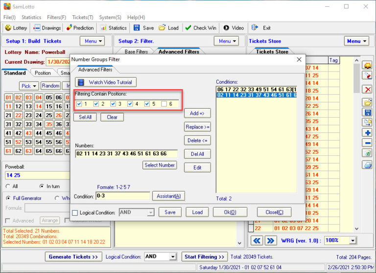 Set The Number Of The Specified Positions To Participate In The Calculation Samlotto